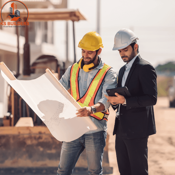 KS Builders showroom construction project Zirakpur